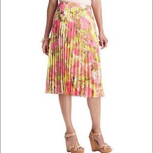 Loft midi floral pleated skirt